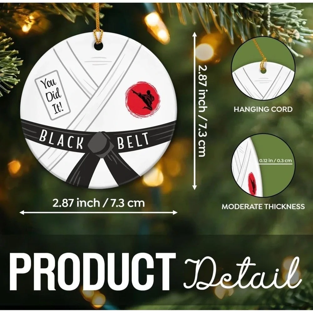 New‎ Veryhomy Karate Black Belt Christmas Ornament Ceramic Martial Arts Gift